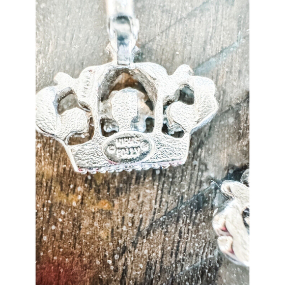 Signed Kirks Folly Rhodium Plated Clear Crystal Victorian Revival Drop Earrings - Picture 3 of 6